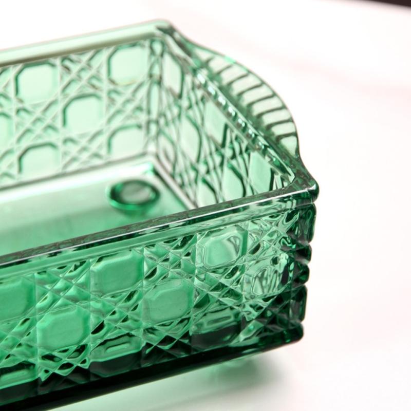 Minimalist Glass Tissue Box Organizer For Countertop Decoration And Small Item Storage Paper Towel Dispenser