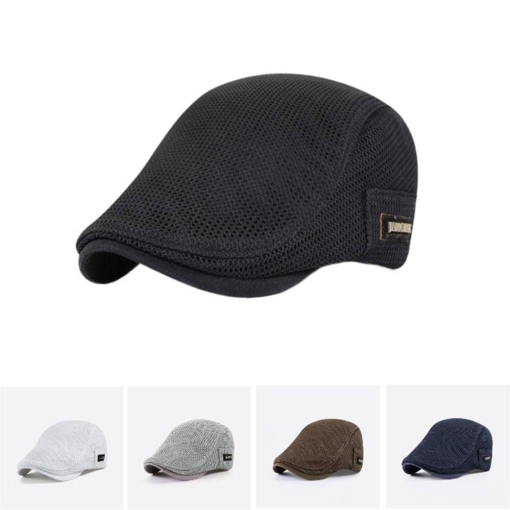 

Mesh British Painters Hats Breathability Berets Hat New Summer Flat Cap Women чорний