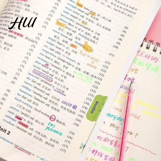 Art Gel Pen Set Highlighter Transparent Body Multicolored Painting with Glitter Sparkling Effect Smooth Metal Tip Ink for Note Marking Coloring