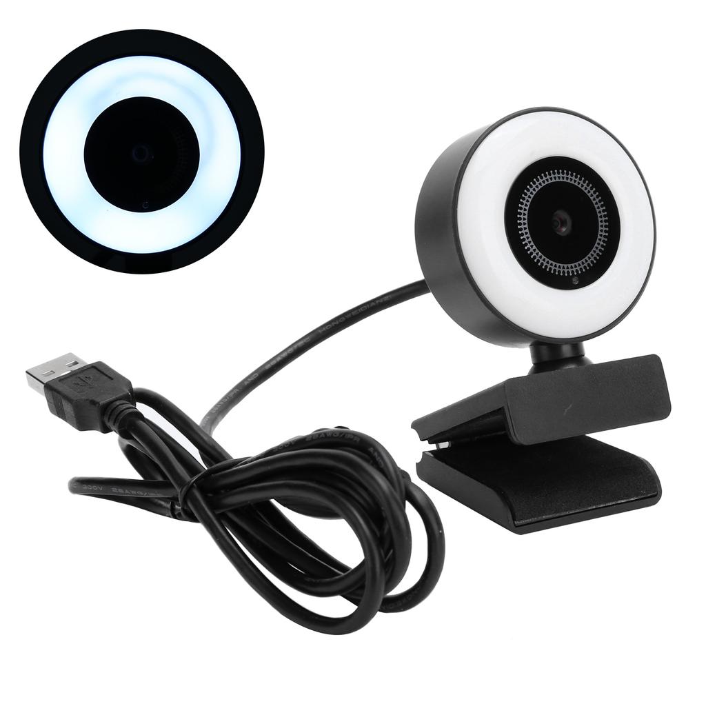 Webcam with Light Built in Microphone for Live Streaming Video Computer Supplies 1080P