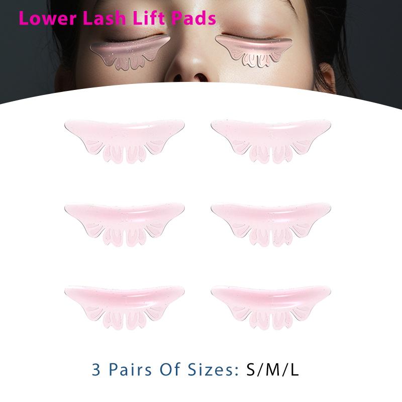 BLACKWINGS 3 Sizes Butterfly Lower Eye Patch Eyelash Perming Curler Lift Pads Eyelash Perm Pads Rods for LashLift Silicone(Pink Butterfly 3 Sizes)