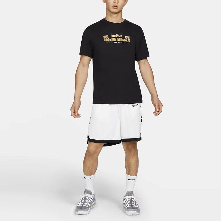 Nike T Shirts Men's Black Crew Neck Moderate Straight Fit DB6179-011