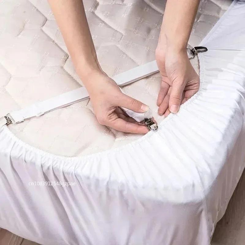 4Pcs Adjustable Bed Sheet and Quilt Holder for Bed Sheet Organizer Mattress Cover Clip for Home Elastic Straps Adjustable Clips