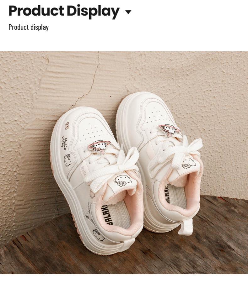 Girls' Trendy Lightweight White Sneakers for Spring/Autumn 2026