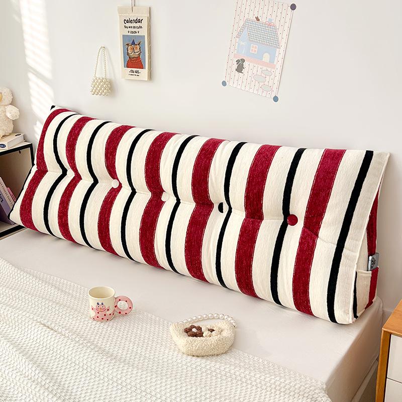 

1pc Striped Printed Bedside Backrest Cushion for Bedroom Tatami Waist Neck Support Pillow Removable Washable for Bay Window Sofa 1pcs-60x50x20cm