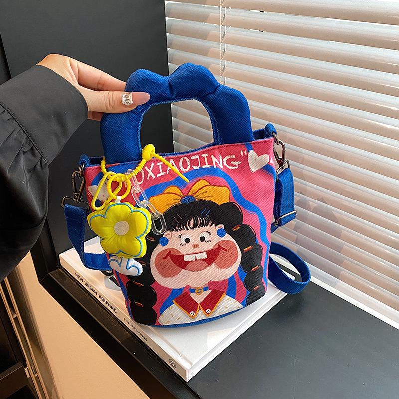 Очаровательная мультяшная холщовая сумка-тоут - Уникальный дизайн Without Pendant