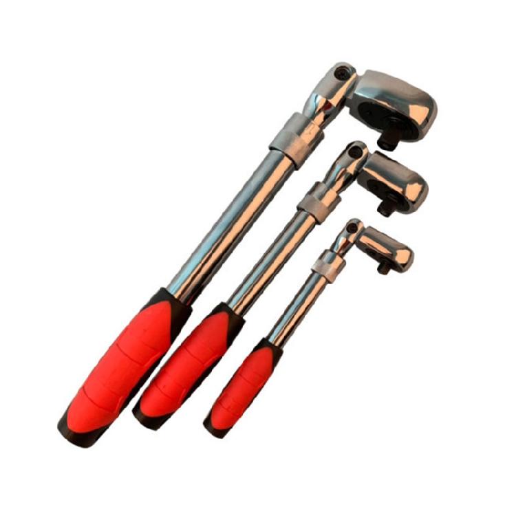 72-Tooth Extendable Flex-Head Ratchet Tool 1/4 3/8 &1/2-Inch Drives Wrench