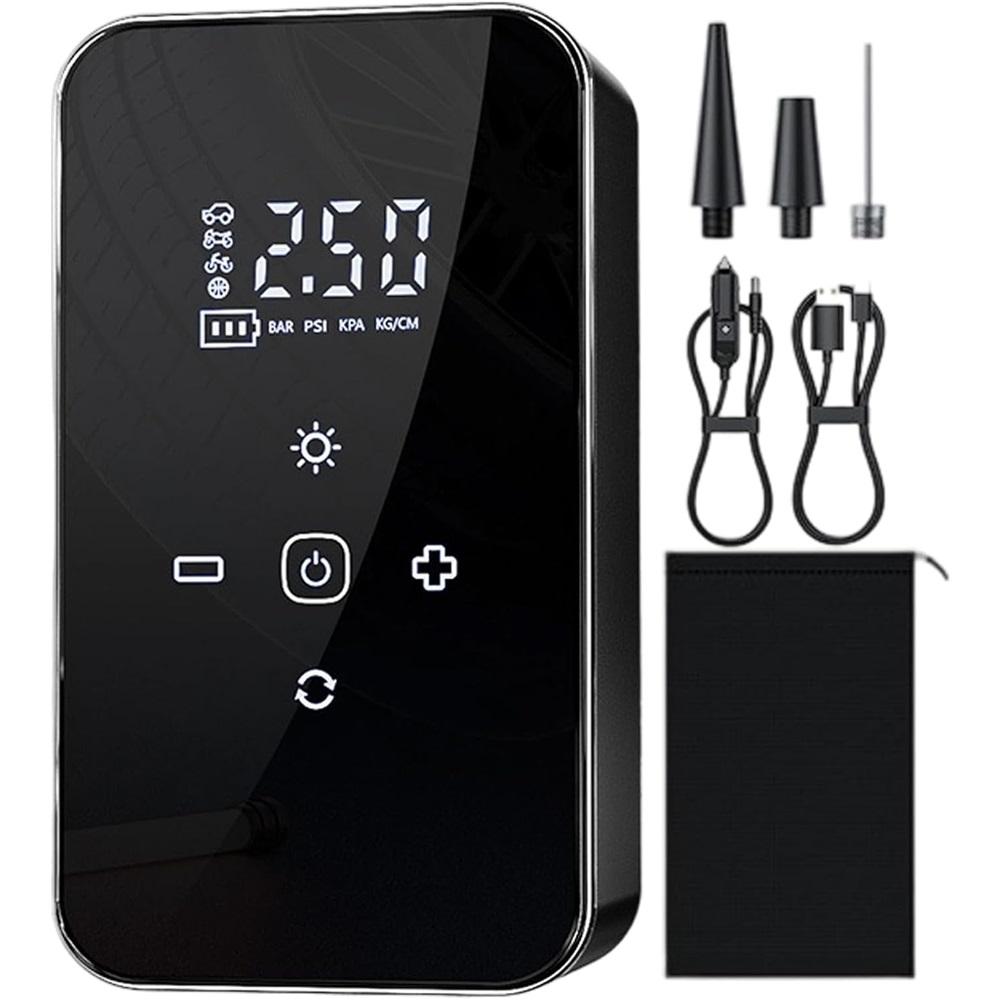 Wireless air pump, touchscreen portable air pump | Car accessories, rechargeable electric tire inflator suitable for cars,