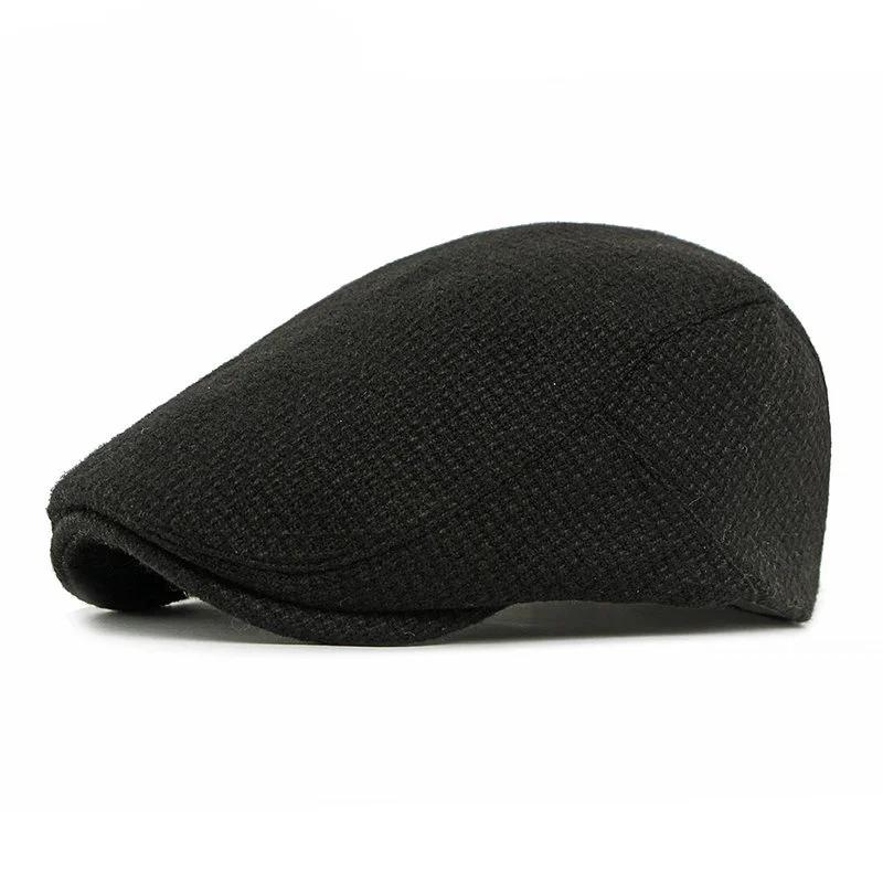 

LDSLYJR Autumn Winter Polyester Solid Warm Newsboy Caps Men Flat Cap Women Painter Beret Hats 113 56-60cm wear