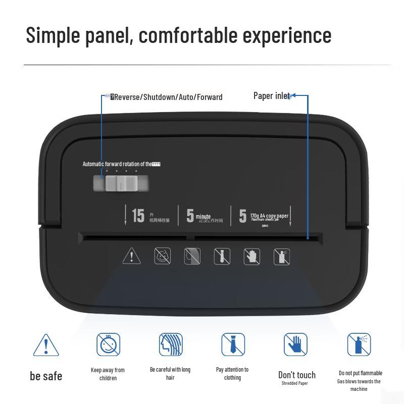 Deli 9939 4-Level Security Cross-Cut Paper Shredder CN plug (adapter included)