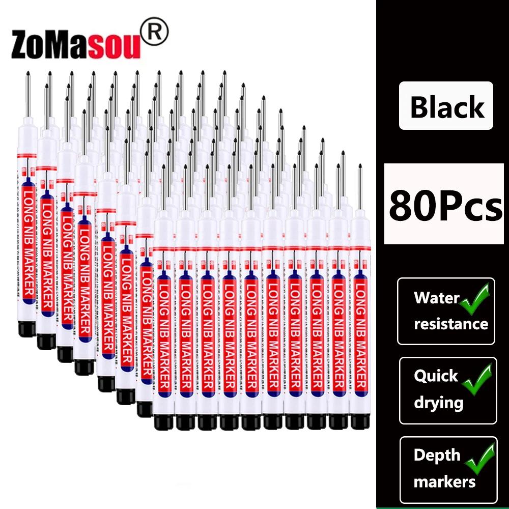 20mm 1-100 Stück Wasserdichter Tieflochmarker Stifte mit langem Kopf für Holzbearbeitung für Metall Tischler Weiße/Schwarze/Rote/Blaue/Grüne Tinte