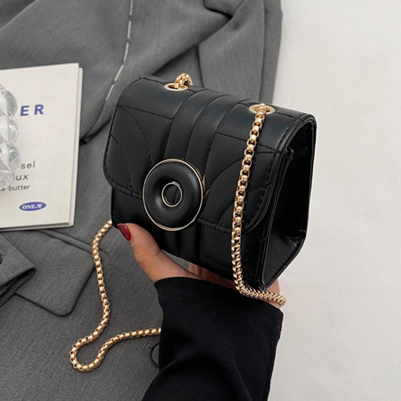 Stylish Women s Crossbody Bag Trendy Fall Collection Simple Shoulder Bag With Chain чёрный