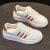 Echtes Leder Weiße Schuhe Sneakers Lässige Board-Schuhe Muffin-Schuhe