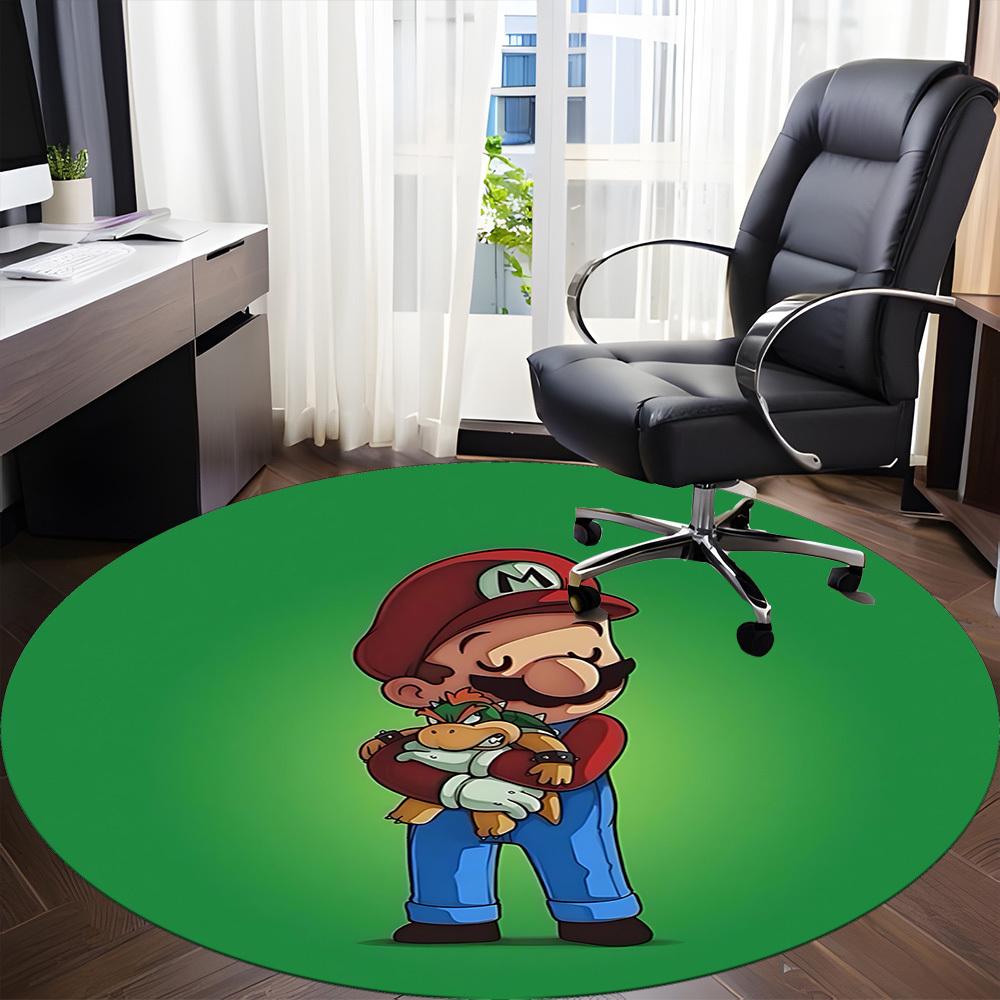 1pc Mario Office Round Area Rug, Under Office Chairs Bedroom Living Room Home Decor A1022302