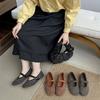 Foreign Trade Full Diamond Mary Jane Single Shoes Women's 2025 New Shallow Mouth One-word Buckle with Round Head Flat-soled Beanie Shoes