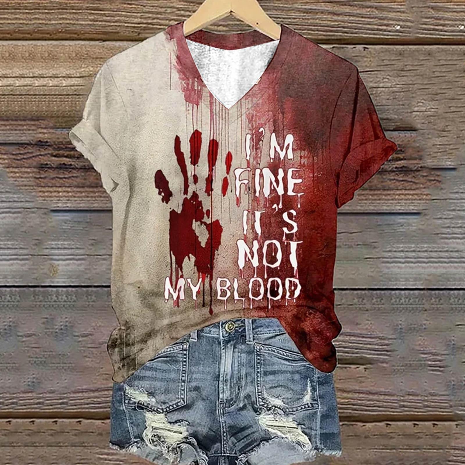 

Men s And Women s Casual Loose Printed T-Shirt V-Neck Pullover Short-Sleeved Top XL Кіновар