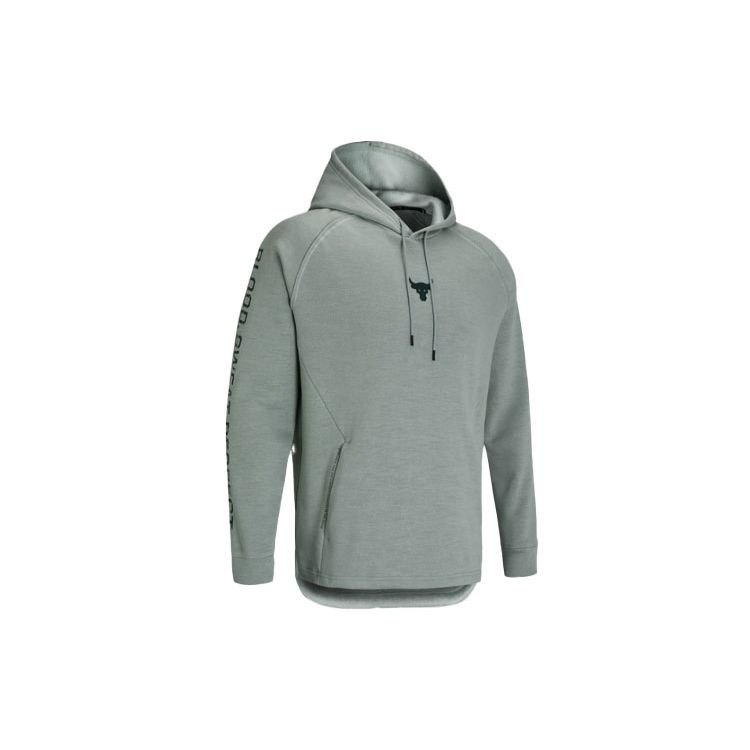 Under Armour Project Rock Graphic Logo Hoodie Men Green 1357193-340 XL