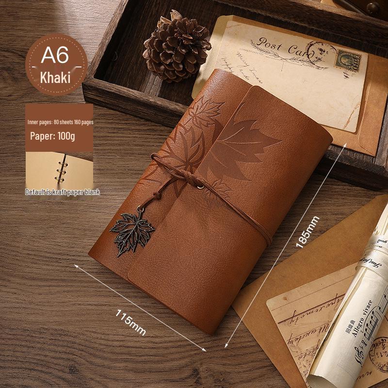 Draagbaar Kraftpapier Reisaanmeldboek: Losbladig DIY Dagboek Notitieboek