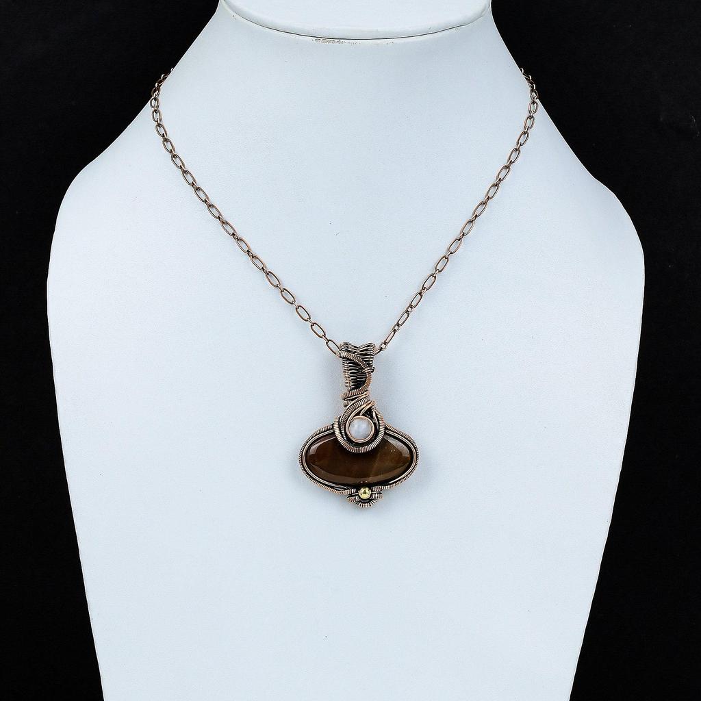 Red Jasper Pendant Copper Wire Wrapped Pendant Handmade Natural Gemstone Jewelry Rainbow Moonstone Pendant Copper Wire Jewelry Gift For Him