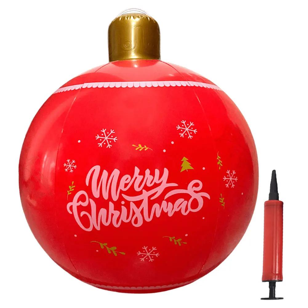 24 Inch Giant Inflatable Christmas Ball for Outdoor Decoration Perfect for New Year and Holiday Festivities