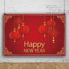2025 Happy Chinese New Year Backdrop Gold Snake Red Lantern Flower Spring Festival Family Portrait Photography Background Decor