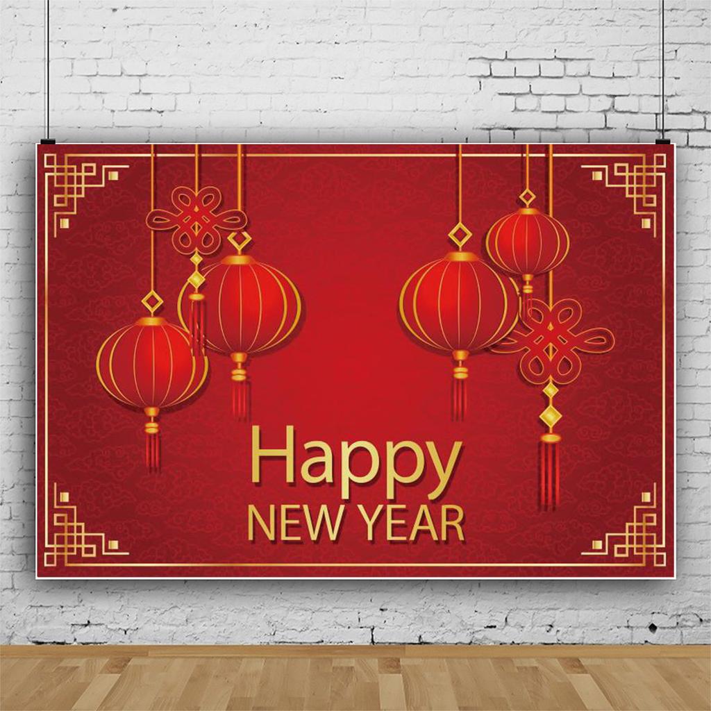 2025 Happy Chinese New Year Backdrop Gold Snake Red Lantern Flower Spring Festival Family Portrait Photography Background Decor