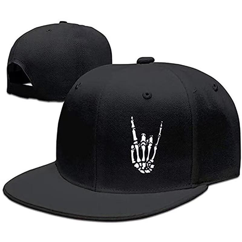 

1Pc Unisex Skeleton Finger Printed Hip-Hop Hats Spring Autumn Outdoor Adjustable Casual Baseball Caps Sunscreen Hat Adjustable