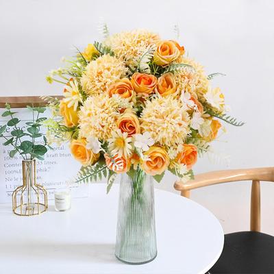 Artificial Flowers Wedding Wreath Home Room Table Decora Bridal Bouquet Garden Fake Silk Roses Hydrangeas Vase Diy Gift Box Yard