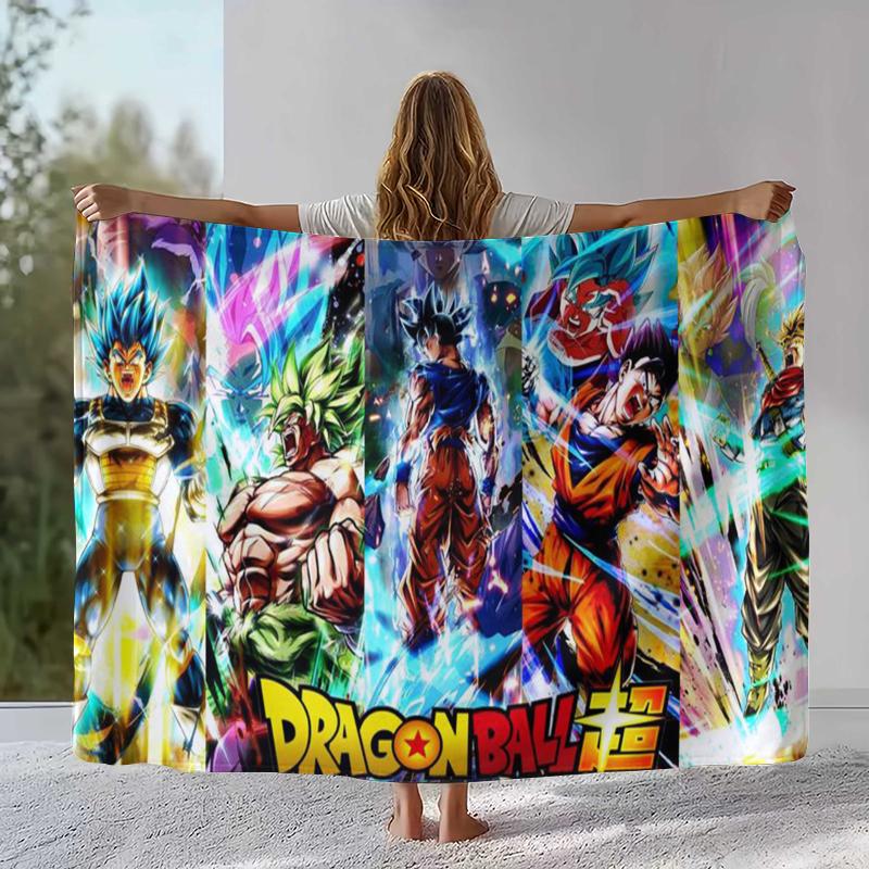 Anime D-Dragon Ball Game Cartoon Flannel Blanket,Ultra Soft Warm Plush Throw for Home Bedroom Bed Sofa Cover Office Camping