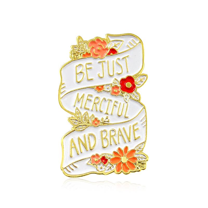 Merciful  Brave Rose Drip Oil Flower Brooch