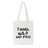 Women Book Bag New Arrival Letters Words Printed Shoulder Canvas Bags Fashion Bags Women Big Capacity Beach Students Handbag