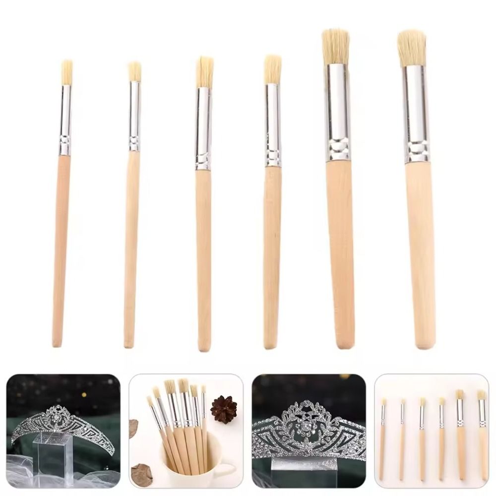 Bristle Hair Wooden Handle Stencil Paint Brushes Professional Painting Brush  Students Stationery