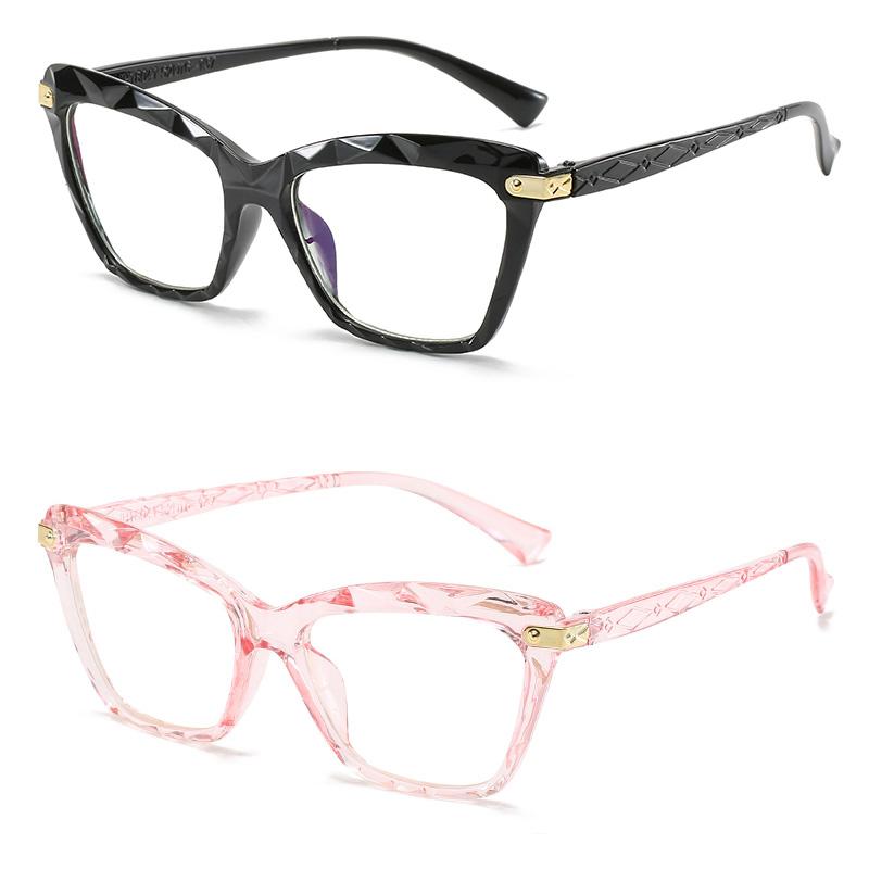 2PCS Anti Blue Light Glasses Exquisite Cat Eye Eyewear Women Men High Quality Eyeglas Blue Light Blocking Man Lady Eyeglasses