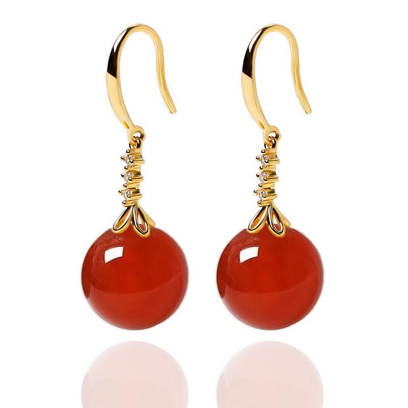 Women's Multicolor Agate Chinese Style Earrings Earrings Ball Pendant Design Simple Luxury Wedding - Perfect Gift Popular Fashion  Jewelry Accessory