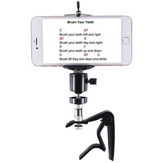 Multi-Functional Guitar Phone Holder: Acoustic, Bass, Electric Stand & Clip