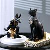 Resin Egyptian Anubis Dog Cat God Figurines Wine Rack Bottle Holder Storage Statue Home Living Room Desktop Decor Objects