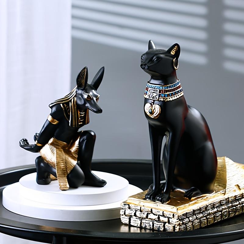 Resin Egyptian Anubis Dog Cat God Figurines Wine Rack Bottle Holder Storage Statue Home Living Room Desktop Decor Objects