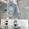 Boys Straight Denim Shorts Summer Children Casual Wide-leg Knee Length Pants Teenage Jean Short Trousers Kids Clothing 5-14 Year