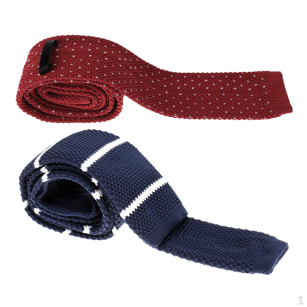 

Набор из 2 штук Шерстяной вязаный галстук плоского плетения Свадебная вечеринка