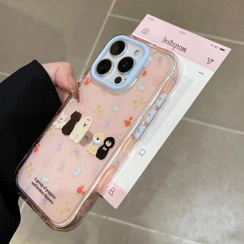 Für Macaron Handyhülle Dopamin für Apple 17promax Wellenförmig 16/15 Rundumschutz Bunt Zweifarbig AIR