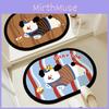 Cartoon Cute Striped Cake Puppy Pattern Diatom Mud Cushion Kitchen Toilet Carpet