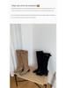 In-Stock Western Suede Cowboy Boots: Wide Shaft, Chunky Heel, Square Toe, Versatile, Wrinkled Slouch Design