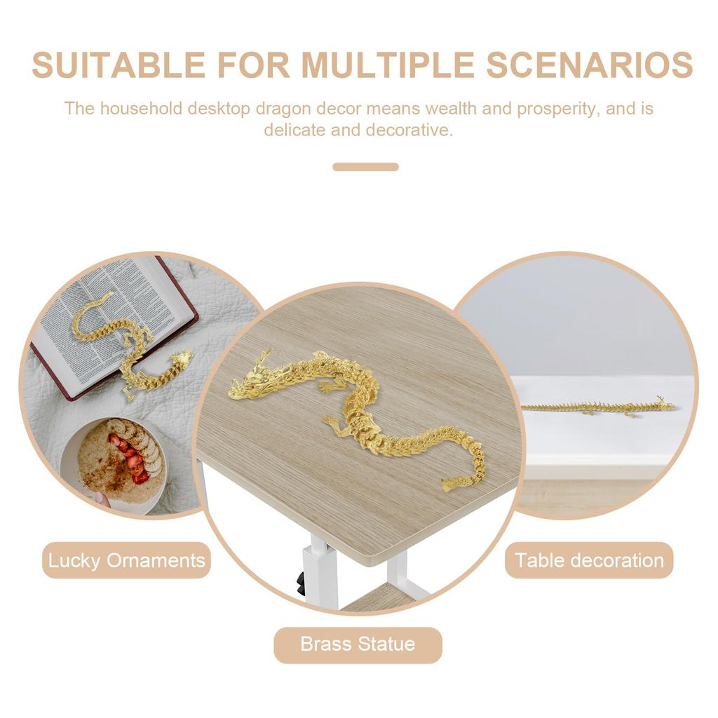 NUOBESTY Chinese Feng Shui Handmade Brass Statue Year Sculpture Golden Wealth Figurine Chinese Zodiac Amulet Figurine Home Decoration