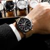 POEDAGAR Functional Luxury Man Wristwatch Date Waterproof Luminous Chronograph Men Watch Male Leather Quartz Watches