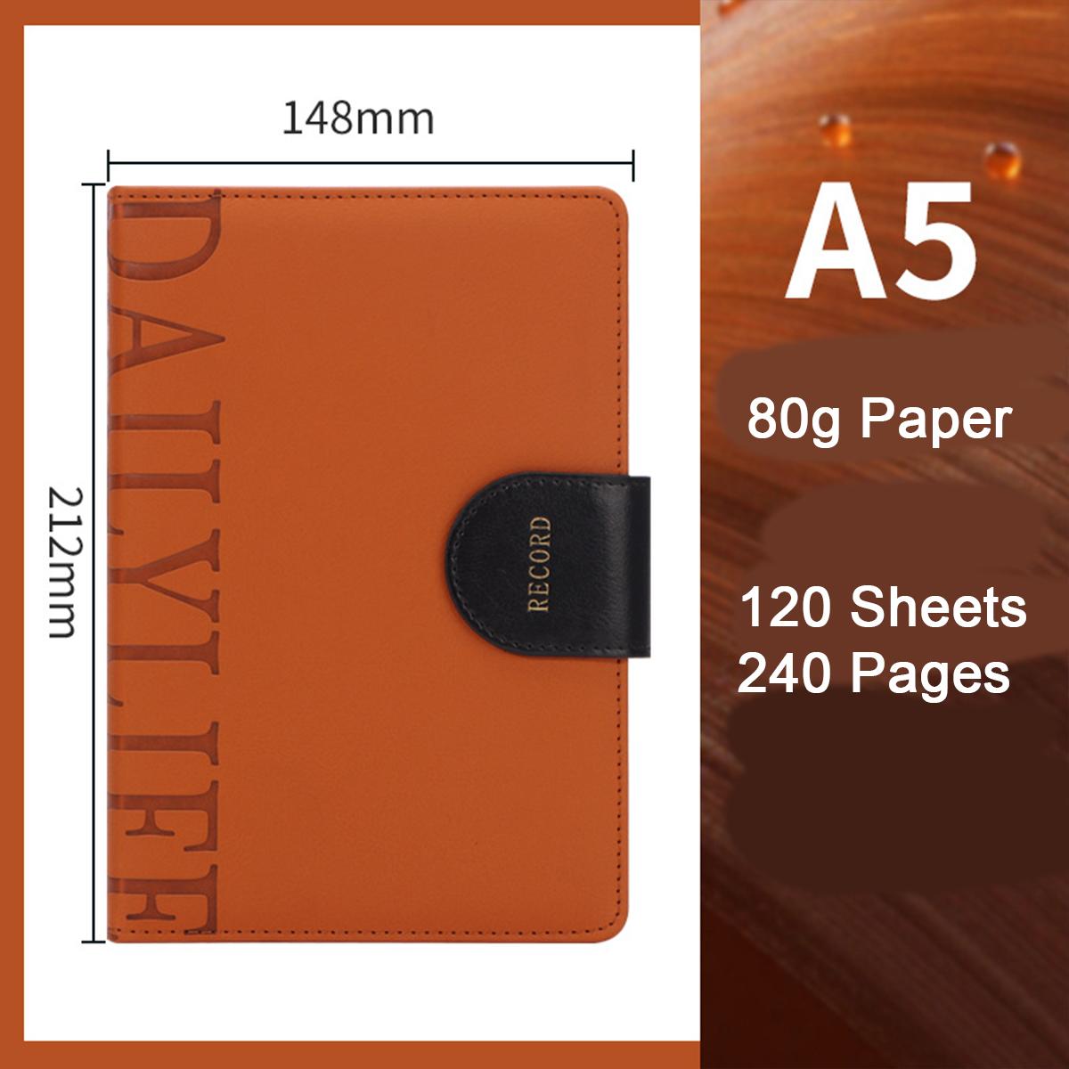 

A5 Thick Leather Business Notebook, Buckle Office Notepad, Meeting Record Book, Travel Log, Diary, Student Notebook, Excerpt Book A5