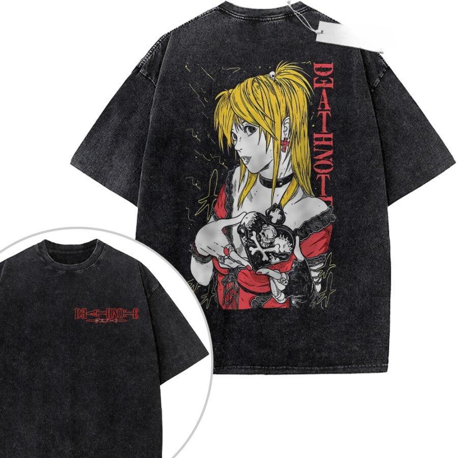 Death Note Vintage Loose Washed Tshirt personality Clothes Suitable for all seasons Retro Fashion Streetwear Trendy Couples tee