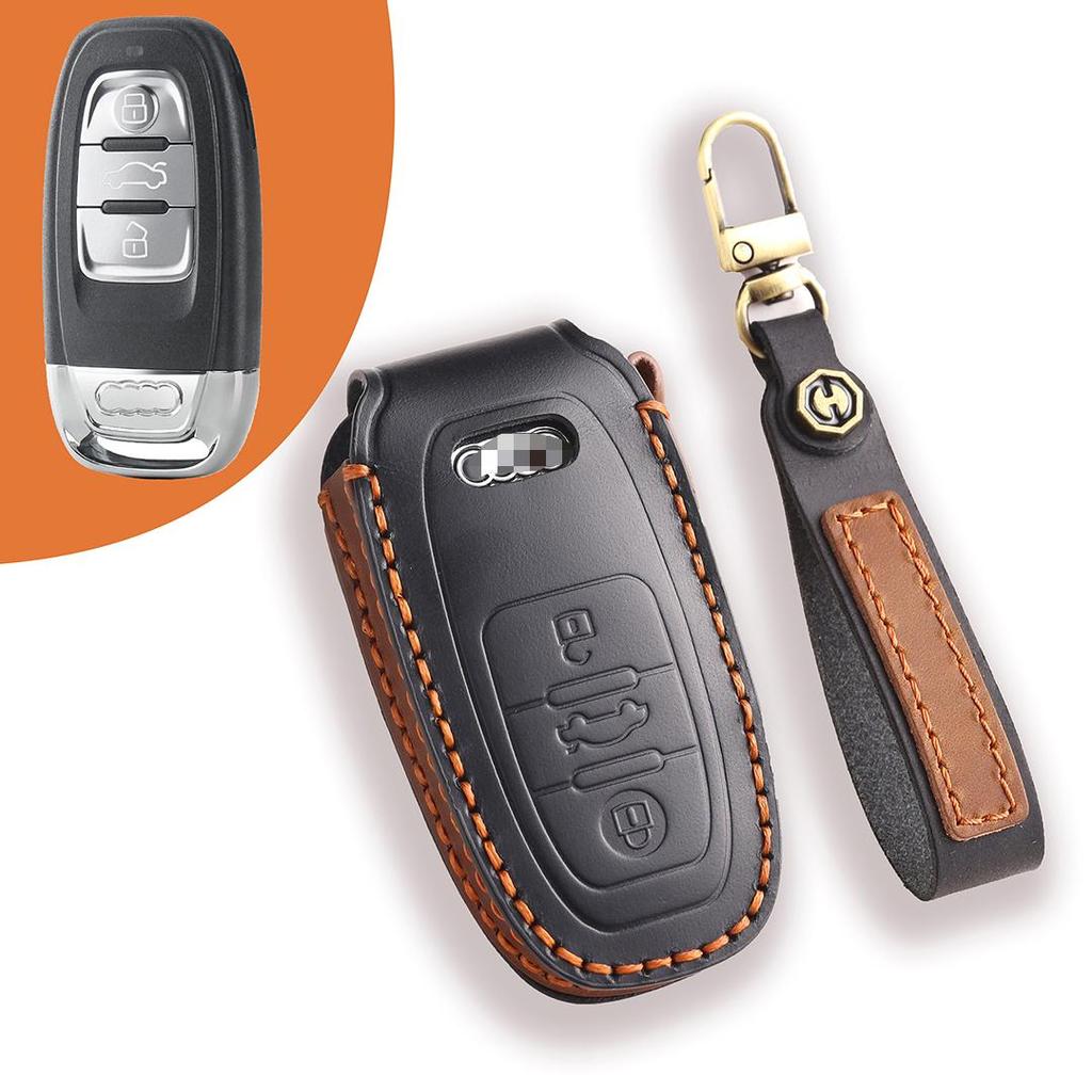Suitable For2017 Model A4A5A6A7A8/TT Q3Q5Q7 Handmade Cowhide High-End Car Key Cover Christmas Gift