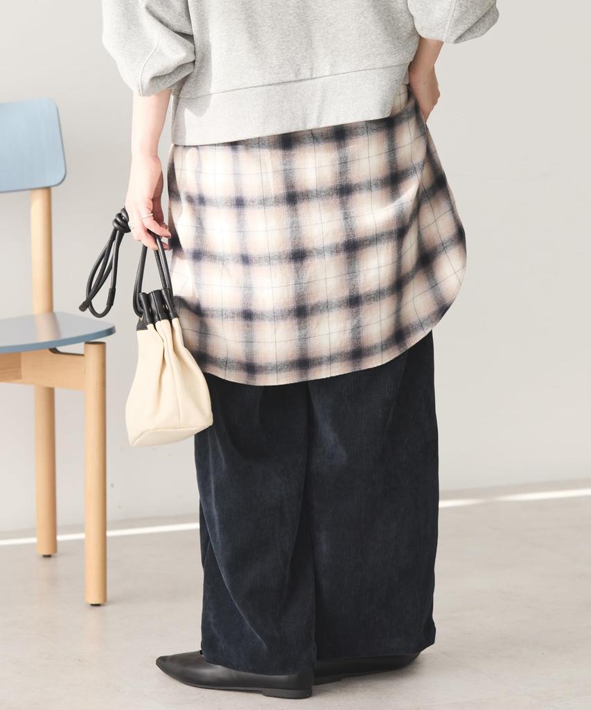 Corduroy wide pants navy S
