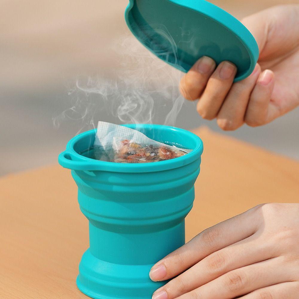 Silicone Retractable Folding Cup Portable Telescopic Drinking Mug Outdoor Coffee Handcup  Camp