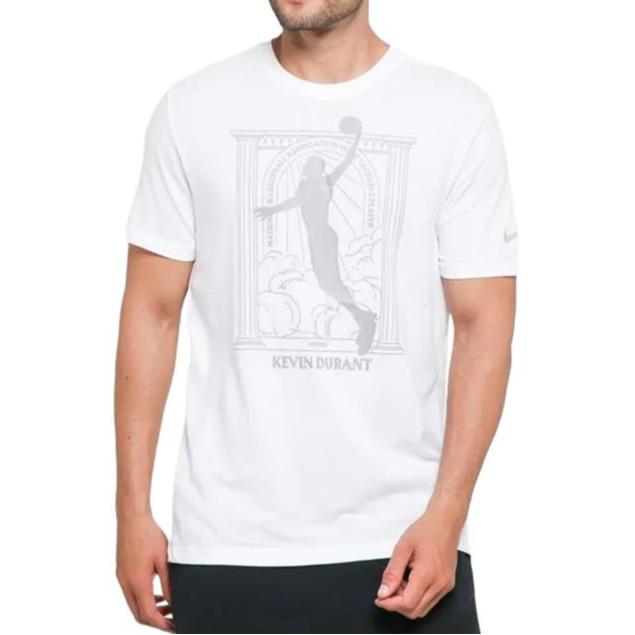 Nike Serie MVP NBA Brooklyn Nets Kevin Durant Maglietta a Maniche Corte Sportiva da Basket da Uomo Top Bianco CT3998-100